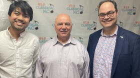 Pianist Sean Chen, violinist Joseph Genualdi and horn player Alberto Suarez at the Classical KC studios.