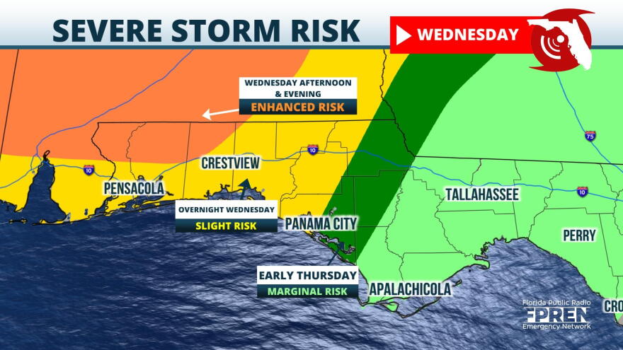 Severe Weather Outlook For Wednesday