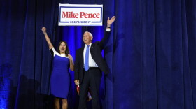 Republican presidential candidate former Vice President Mike Pence and his wife Karen arrives to speak at a campaign event, Wednesday, June 7, 2023, in Ankeny, Iowa.