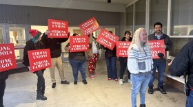 Union president Lisa Danskin speaks to media on Tuesday, Dec. 16, 2025.