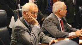 Sen. Jack Sandlin, R-Indianapolis, sits in the Senate Chamber Monday. Sandlin is under fire for sharing a Facebook post calling women who participated in Saturdayâ€™s Womenâ€™s March â€œfat women out walking.â€