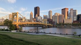 The Allegheny River and Pittsburgh skyline on Oct. 15, 2022.