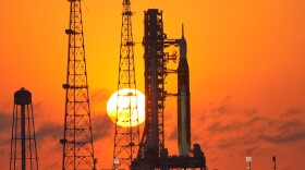 NASA's Space Launch System rocket with the Orion spacecraft set for the Artemis 2 mission is seen on Launch Complex 39B at sunrise at the Kennedy Space Center, Tuesday, March 24, 2026, in Cape Canaveral, Fla.