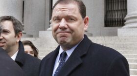 Joseph Percoco, a former top aide to New York Gov. Andrew Cuomo accused of bribery, leaves Federal court in New York, Monday, March 12, 2018. (AP Photo/Richard Drew)