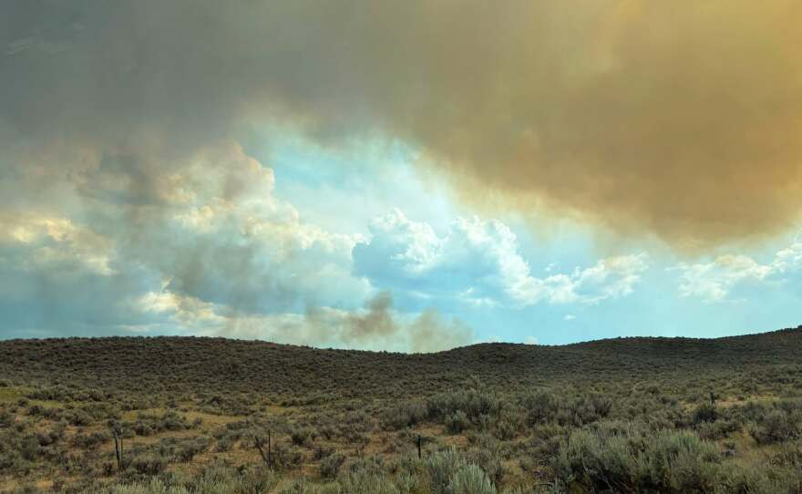 Photos of the Rocky Canyon Fire taken on Aug. 9, 2026.