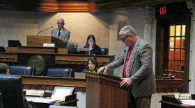 Sen. Andy Zay (R-Huntington) offers closing remarks for his bill to raise the limit for children in a foster family.