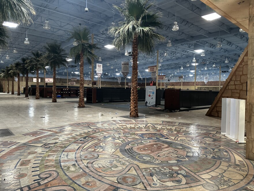 Signs and shelving, fake palm trees, stone chandeliers and a ten foot tall snake statue were among the items up for auction at the former Fry's Electronics in Phoenix earlier this week.