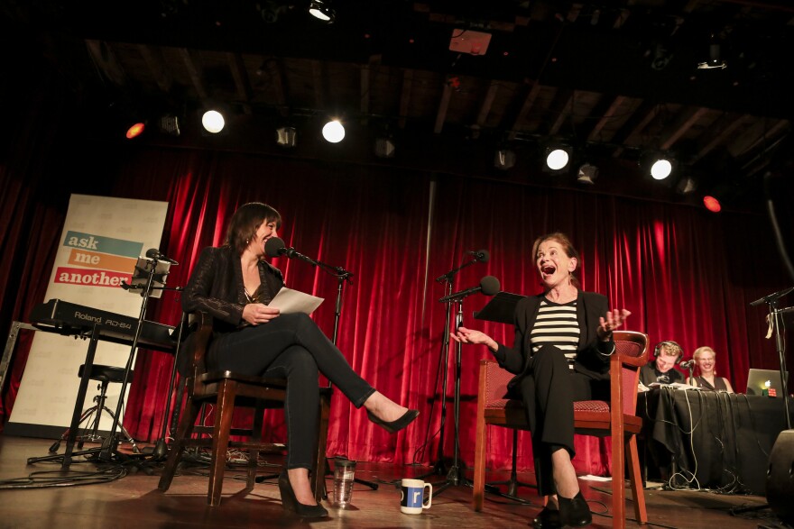 Ophira Eisenberg chats with actor Jessica Walter on Ask Me Another at the Bell House in Brooklyn, New York.