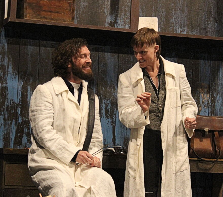 As Cornelius, Ben Williamson proposes a string of ideas for his own inventions, only to have Gray shoot them down as impractical or outlandish. 