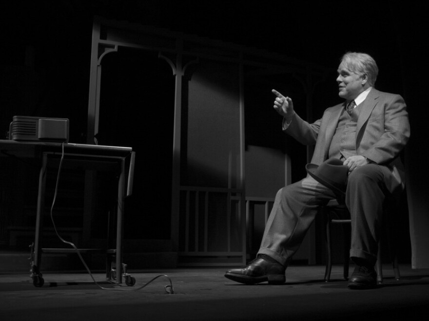 <strong></strong>Philip Seymour Hoffman in <em>Death of a</em> <em>Salesman</em>, directed by Mike Nichols. The play, Hoffman<em> </em>and Nichols are favorites to take home awards.