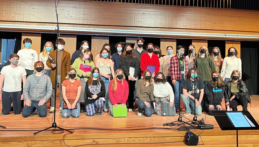 The cast of "Patience" poses after recording the music for this week's Kids Commute!
