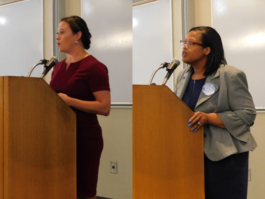 House District 20 candidates Republican Nikki Miller and Democrat Alonna Berry