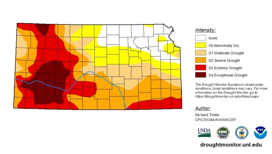 Drought map of Kansas