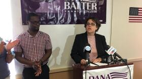 Dana Balter at campaign headquarters in Syracuse. TOM MAGNARELLI / WRVO PUBLIC MEDIA