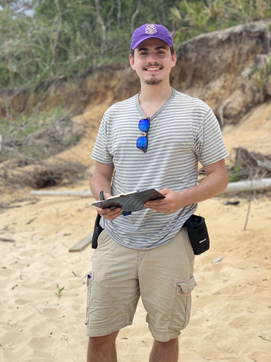 Chief Devon Parfait of the Grand Caillou/Dulac Band of Biloxi-Chitimacha-Choctaw doing field work.