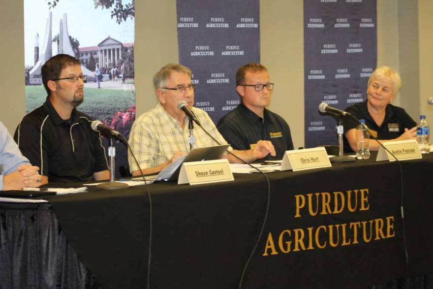 Purdue University agronomists announce Indiana's 2017 forecast for corn and soybeans at the Indiana State Fair.