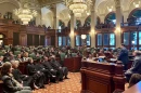 The Illinois House of Representatives at the state Capitol in Springfield.
