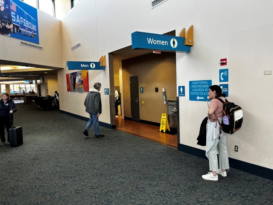 A rest room at Palm Beach International Airport