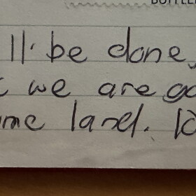 A child's diary entry that reads 'God's will be done, but I think we are going to get some land. 10 acres.'