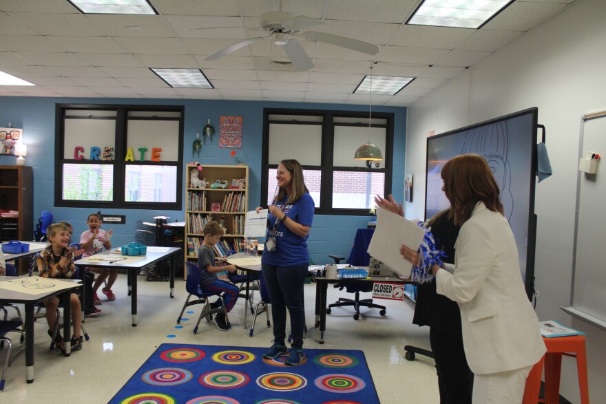A Truman teacher is awarded a grant for a courtyard garden on Thursday, September 4, 2025.