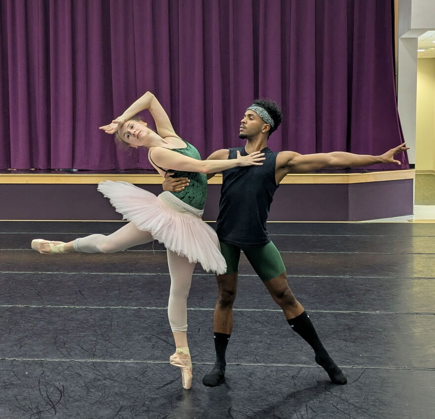 Gian Narayassamy in rehearsal for 'Classical + Contemporary.'