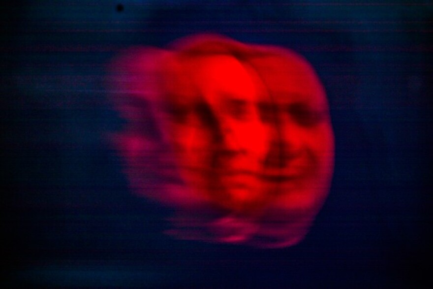 Shannon Taggart's "Skype Session with Medium Isabelle Duchene in Trance (transfiguration of Franz Liszt)" is part of Rochester Contemporary's "Messages & Mediums" exhibit.