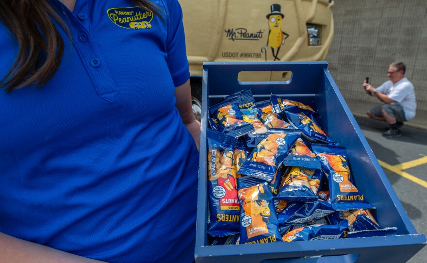 The Peanutters handed out nuts and stickers to those visiting the NUTmobile.
