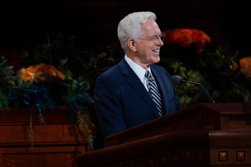 D. Todd Christofferson speaks during the morning session of the 196th Semiannual General Conference of The Church of Jesus Christ of Latter-day Saints at the Conference Center in Salt Lake City on Saturday, Oct. 3, 2026.