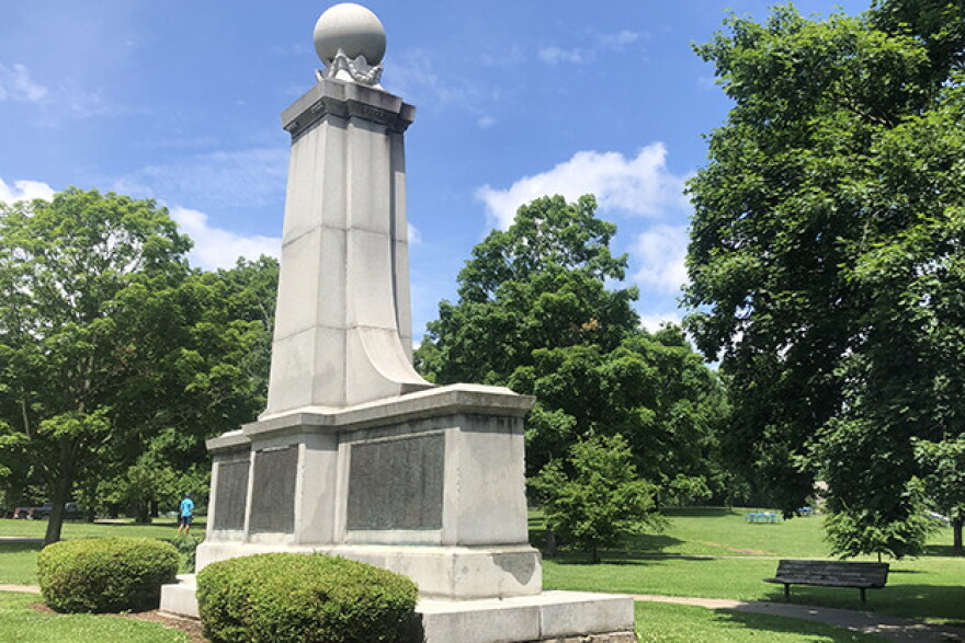The Confederate monument was moved to Garfield Park from Greenlawn Cemetery in in 1928.