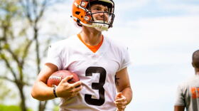  Browns kicker Cade York drew a huge crowd during the team's Rookie Minicamp on May 14.