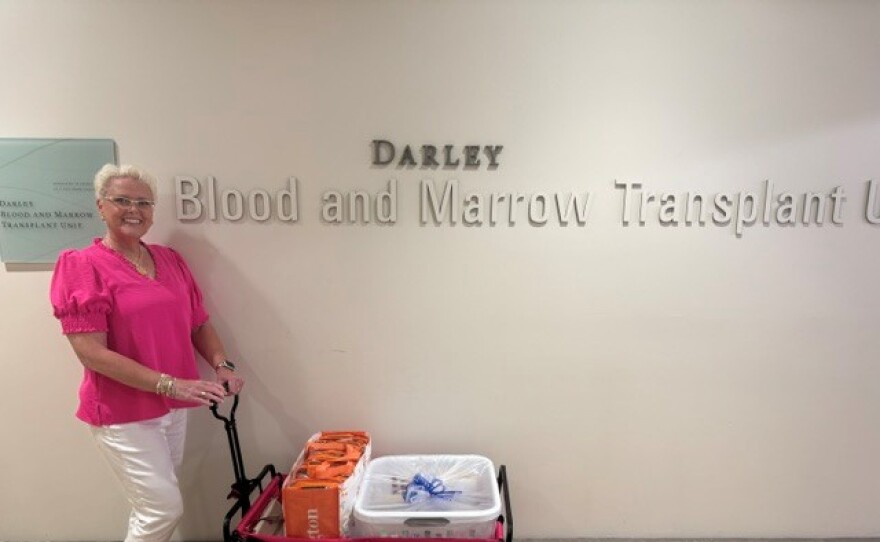 Sarah Lister on the 11th floor at UK Hospital’s Markey Cancer Center