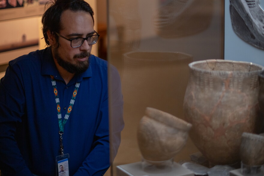 Logan Pappenfort, a member of the Peoria Tribe of Indians of Oklahoma and interim director at the Dickson Mounds Museum, is part of a group of people who have started to confront the history of the museum, including its lack of repatriations.
