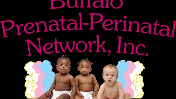 Banner shows three babies gazing at the camera under the banner of the Buffalo Prenatal-Perinatal Network.