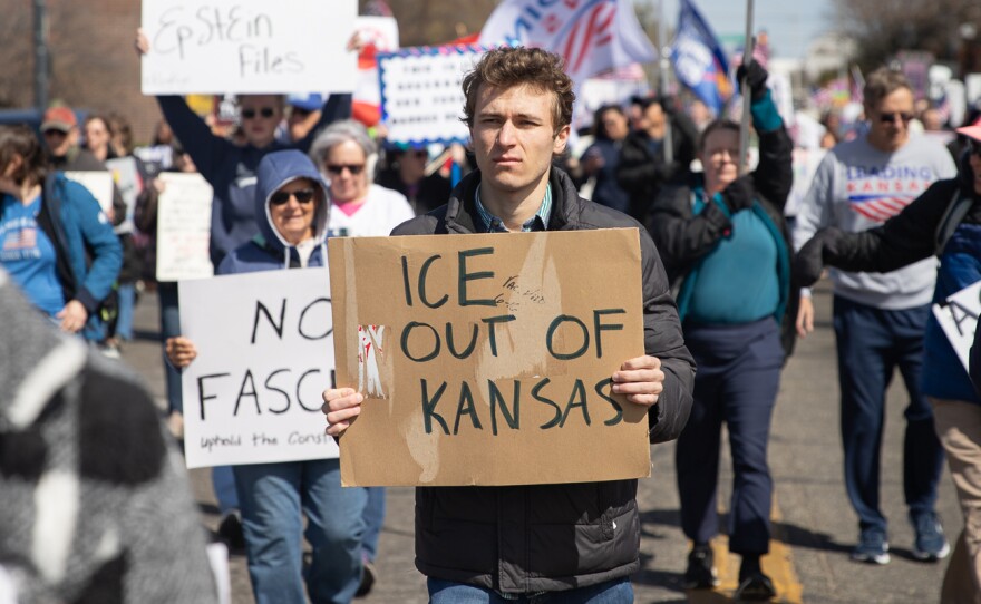 Thousands of people participated in Wichita's No Kings march and rally on March 28. The event joined more than 3,000 others across the country as a demonstration against the Trump administration.