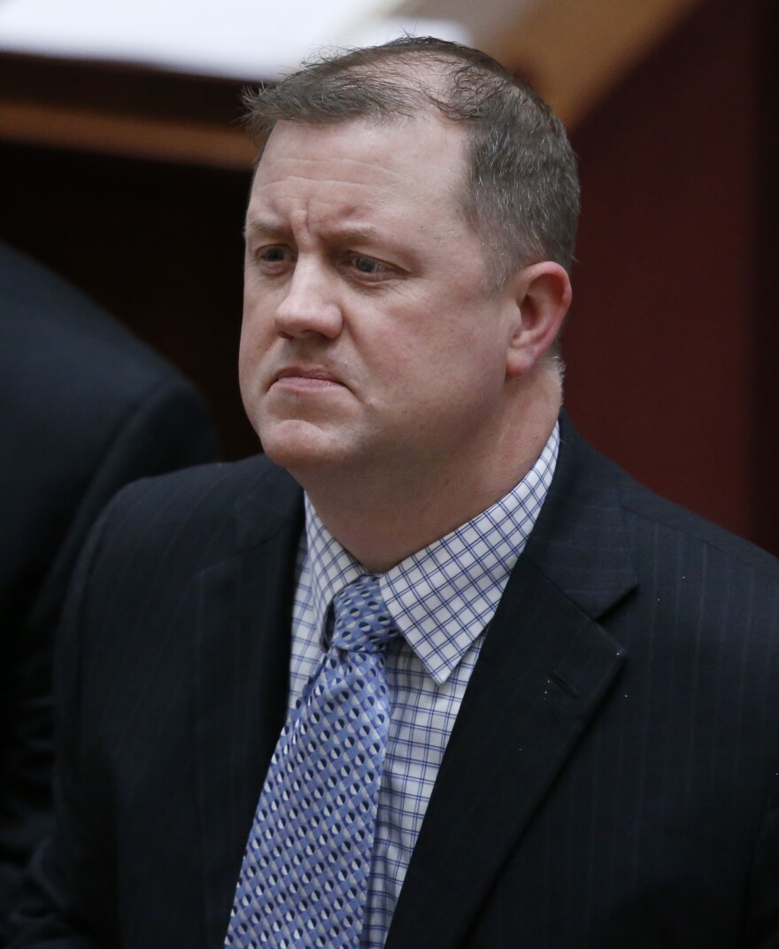 Oklahoma state Sen. Dan Newberry, R-Tulsa, is pictured on the floor of the Oklahoma Senate in Oklahoma City, Tuesday, March 8, 2016.