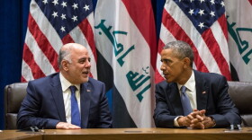 President Barack Obama and Prime Minister Haider al-Abadi of Iraq hold a bilateral meeting at the United Nations in New York, N.Y., Sept. 24, 2014. 