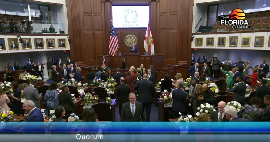 The Florida Senate chambers just ahead of the opening of the legislative session on Jan. 13, 2026.