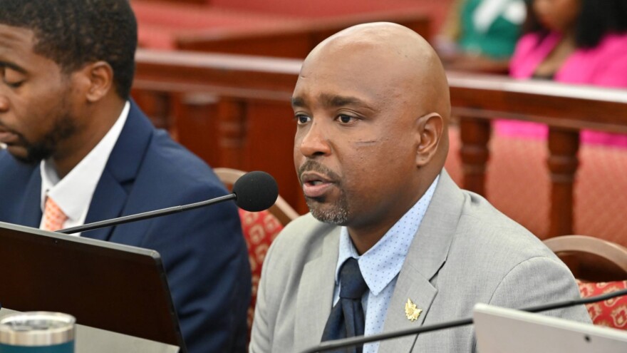 Public Works Commissioner Derek Gabriel, chair of the Virgin Islands Waste Management Authority board, testifies during a Senate Committee on Budget, Appropriations and Finance budget hearing June 26 in the Earle B. Ottley Legislative Hall on St. Thomas.