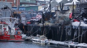 The aftermath of a fire on the Portland waterfront on Saturday, Dec. 27, 2025.