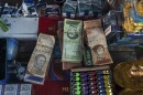 Stacks of Venezuelan bolívars.