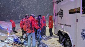 A backcountry search and rescue operation in an undated photo provided by the Salt Lake County Sheriff's Office.