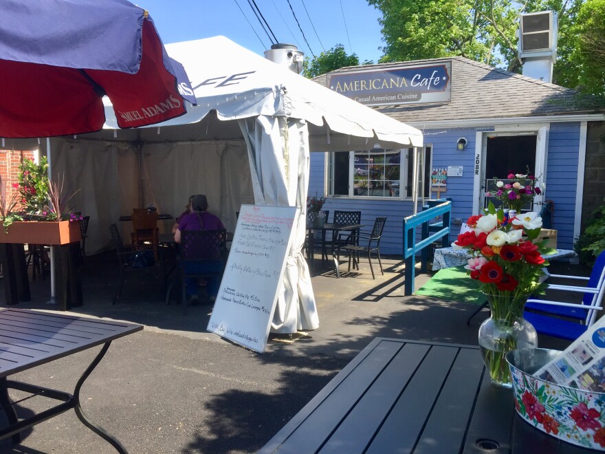 Americana Cafe in Wareham has several tables for outdoor dining. Restaurants that were granted permits for extra outdoor tables during the pandemic could lose them in mid August, but some legislators are seeking an extension.
