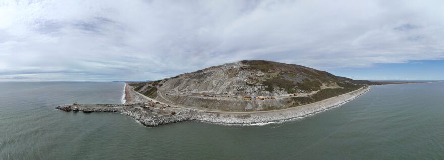 An offshore view of Sound Quarry near Nome.