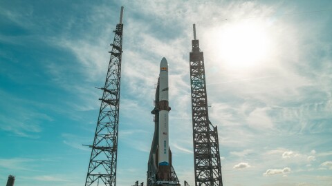 FILE - New Glenn on the launch pad at LC-36 ahead of the NG-3 mission that launched in April. Another New Glenn rocket exploded on this pad ahead of the NG-4 mission which was set to launch in June.