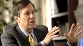 Dana Gioia, former chairman of the National Endowment for the Arts, is interviewed by the Associated Press in April 2003 in Washington. (Evan Vucci/AP)