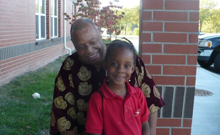 Robert More and his granddaughter.