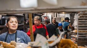 Line cooks at George’s Restaurant work through the lunchtime rush in Waco on June 25, 2026.