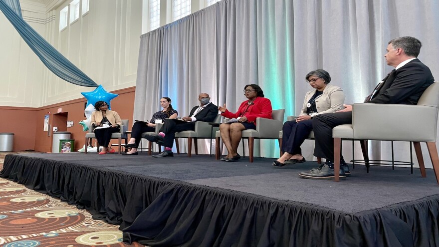 Health experts and community leaders participated in a panel discussion about community health, inequities and trust on Friday, June 3, 2022. The event was co-hosted by Eli Lilly and IU Health.