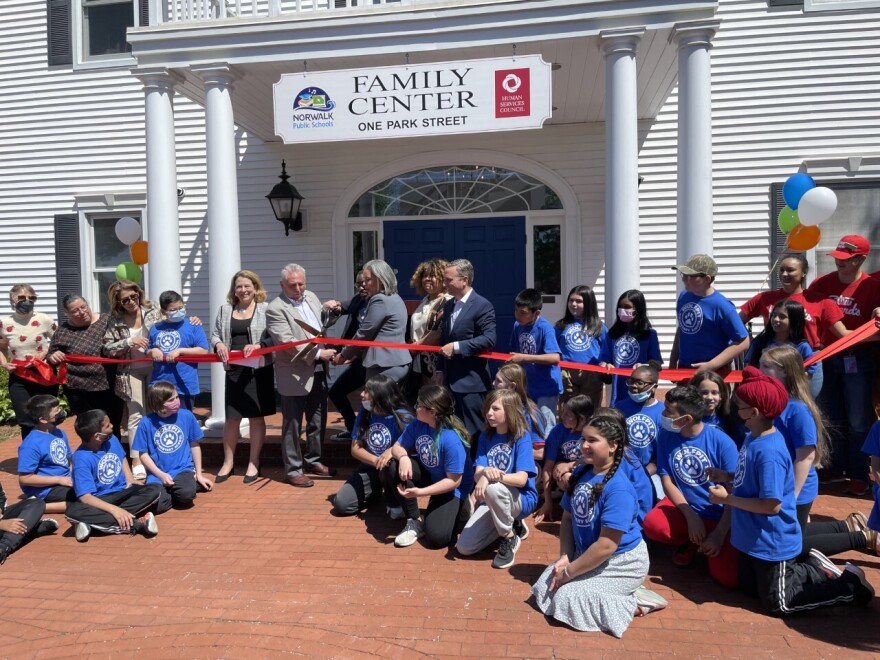 City and Norwalk school officials held a ribbon cutting ceremony to open the new Norwalk Public Schools Family Center on Tuesday, May 10, 2022.