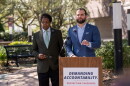Leon County Commissioners Bill Proctor (left) and Christian Caban announce the findings of a review of the local fire services fee